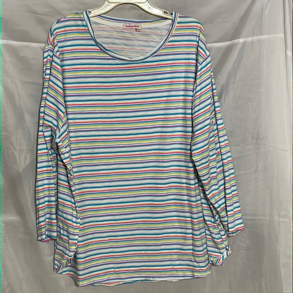 Fresh Produce Made in USA Stripped 3/4 Sleeve Top, Size 3X NWOT MAKE AN OFFER!!!